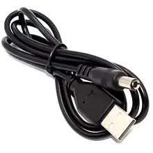 Шнур штекер USB A — штекер живлення 2,5/5,5 мм, 1 м, чорний