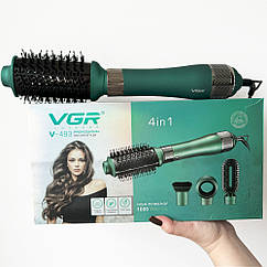 Фен-браш VGR V-493 з 4 насадками (Зелений)