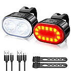 Велоліхтар ZH-078 2LED + STOP-14SMD (red) з акумулятором, фото 5