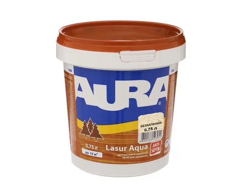 Лазур - лак акриловий Aura Lasur Aqua для деревини безбарвний 0.75л