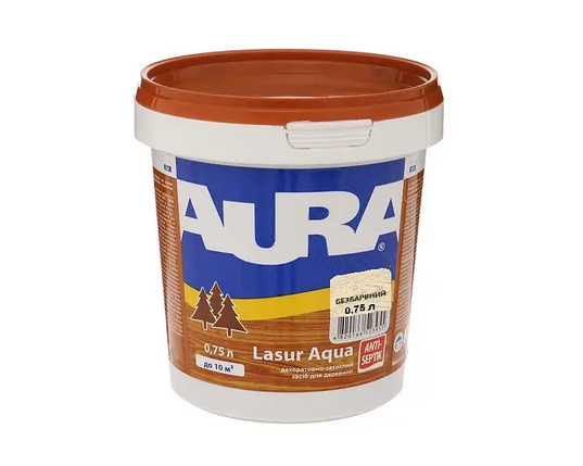 Лазур - лак акриловий Aura Lasur Aqua для деревини безбарвний 0.75л, фото 1