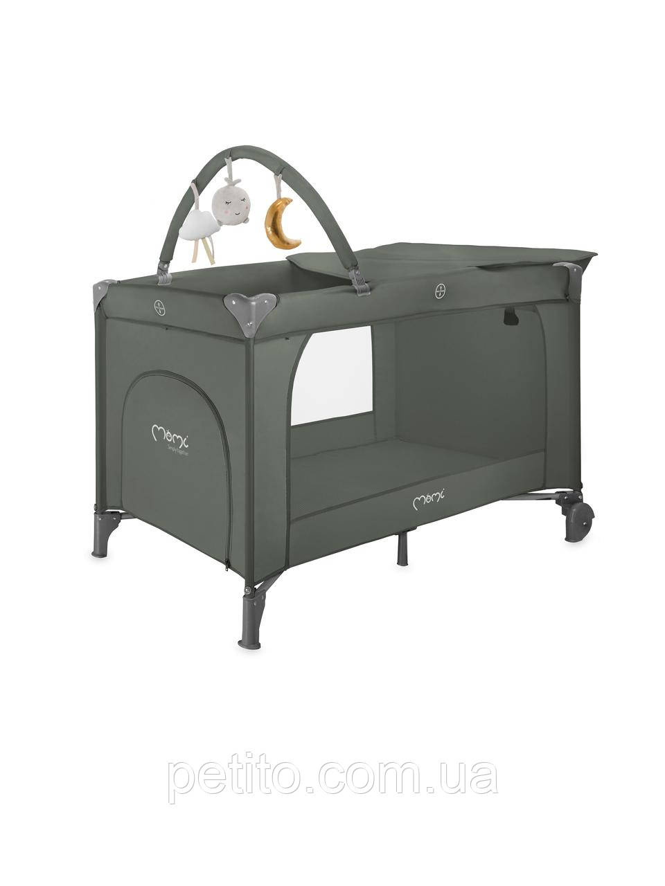 Дитячий манеж MoMi BELOVE PLUS dark green