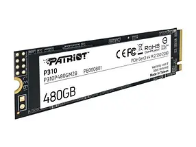 Накопичувач SSD 480GB Patriot P310 M.2 2280 PCIe NVMe 3.0 x4 TLC