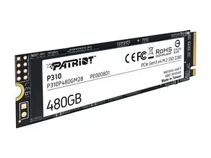 Накопичувач SSD 480GB Patriot P310 M.2 2280 PCIe NVMe 3.0 x4 TLC, фото 1