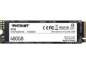Накопичувач SSD 480GB Patriot P310 M.2 2280 PCIe NVMe 3.0 x4 TLC, фото 4