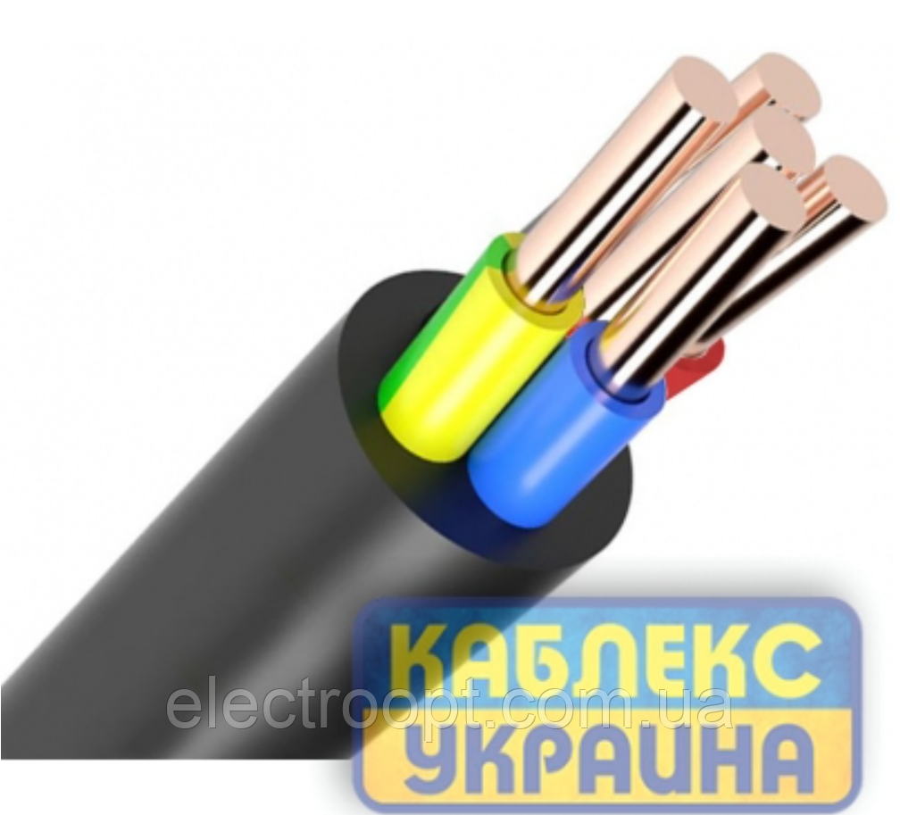 Кабель ВВГнгд 5x6 Одеса Каблекс круглий моноліт, мідь, переріз жили відповідає номіналу (кратно 5 м)