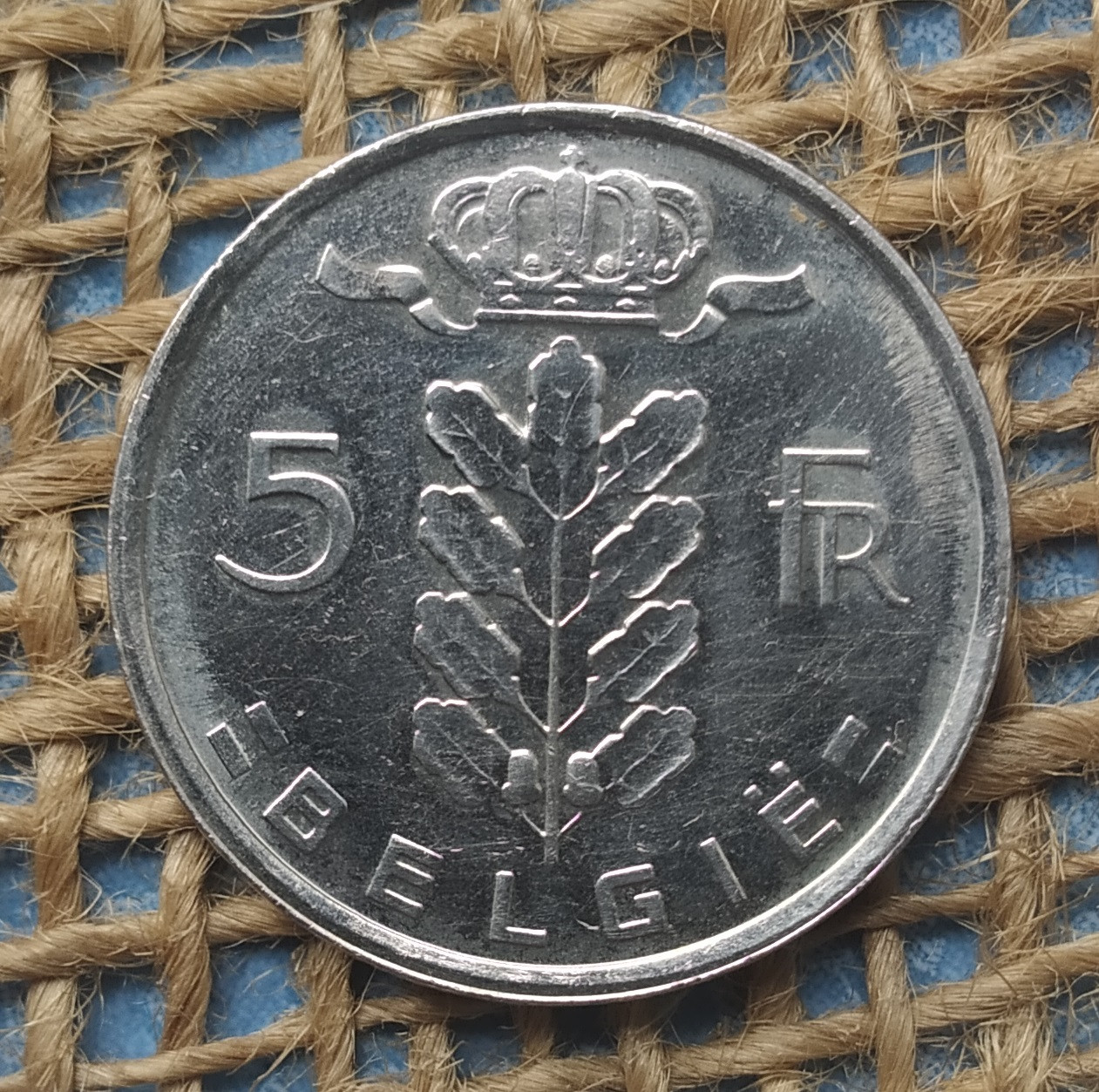 5 франкiв 1981 року. Бельгiя