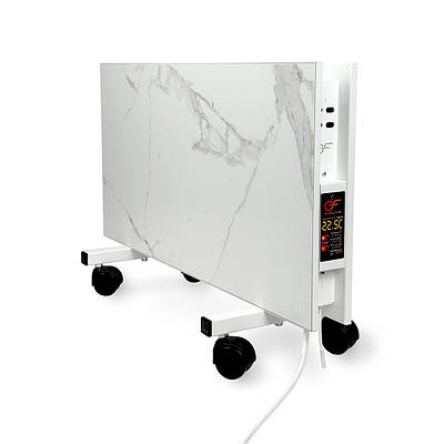 Двостороння керамічна опалювальна панель FLYME 500PW (білий мармур) з програматором і ніжками