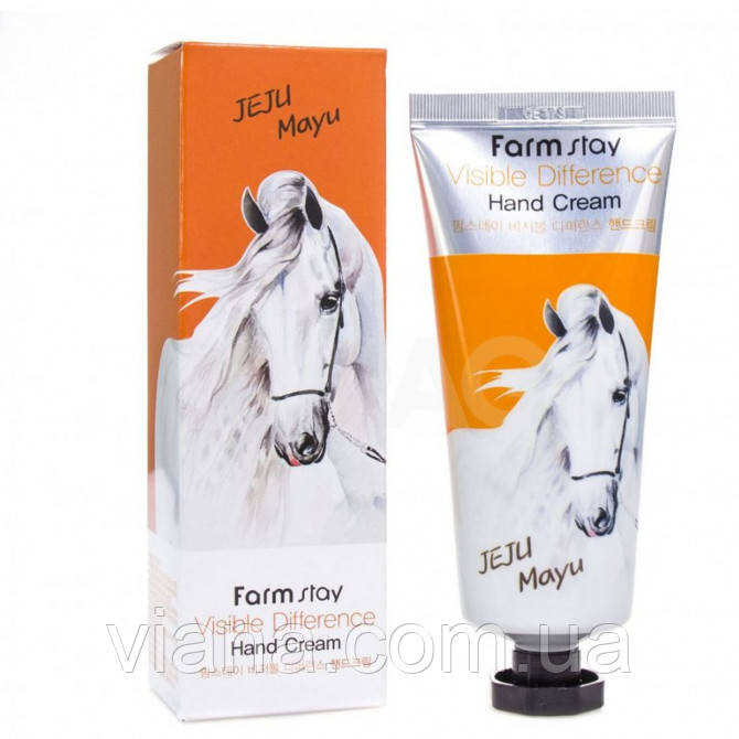 Крем для рук з кінським жиром FarmStay Visible Difference Hand Cream Jeju Mayu 100 г