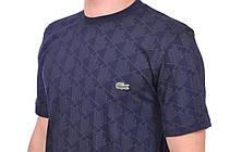 Футболка чоловіча Lacoste 25-489 темно-синя, фото 6