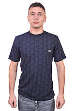 Футболка чоловіча Lacoste 25-489 темно-синя, фото 3