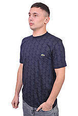 Футболка чоловіча Lacoste 25-489 темно-синя, фото 4