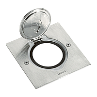 Розетковий модуль у підлогу на 1 механізм Legrand, квадратний, неіржавка сталь