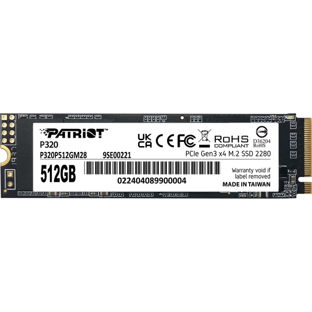 Накопичувач SSD 512GB Patriot P320 M.2 2280 PCIe 3.0 x4 NVMe TLC