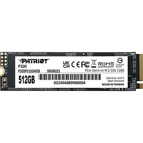 Накопичувач SSD 512GB Patriot P320 M.2 2280 PCIe 3.0 x4 NVMe TLC