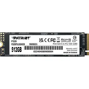 Накопичувач SSD 512GB Patriot P320 M.2 2280 PCIe 3.0 x4 NVMe TLC, фото 1