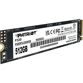 Накопичувач SSD 512GB Patriot P320 M.2 2280 PCIe 3.0 x4 NVMe TLC, фото 3