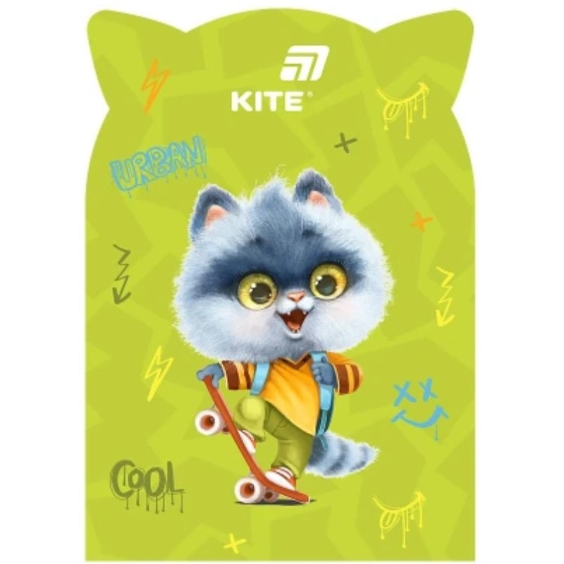 Блокнот А5 48арк. м'яка обкл. Skate cat №K25-461-1/Kite/(40), фото 1