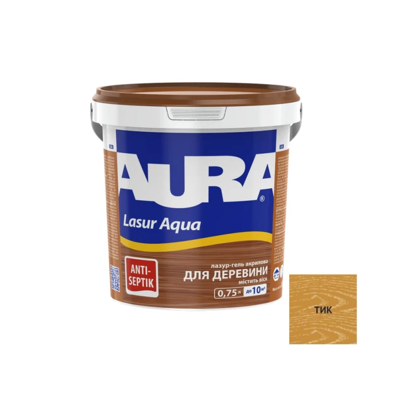 Лазур - лак акриловий Aura Lasur Aqua для деревини тик 0.75л