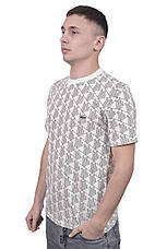 Футболка чоловіча Lacoste 25-489 біла, фото 4