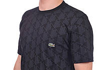 Футболка чоловіча Lacoste 25-489 чорна, фото 6