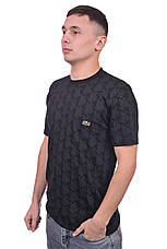Футболка чоловіча Lacoste 25-489 чорна, фото 4
