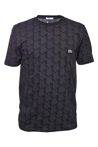 Футболка чоловіча Lacoste 25-489 чорна, фото 1