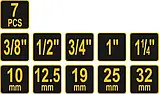 Набір різьбонарізний для труб (3/8"-1/2"-3/4"-1"-5/4") 8 шт. Vorel 55820, фото 4