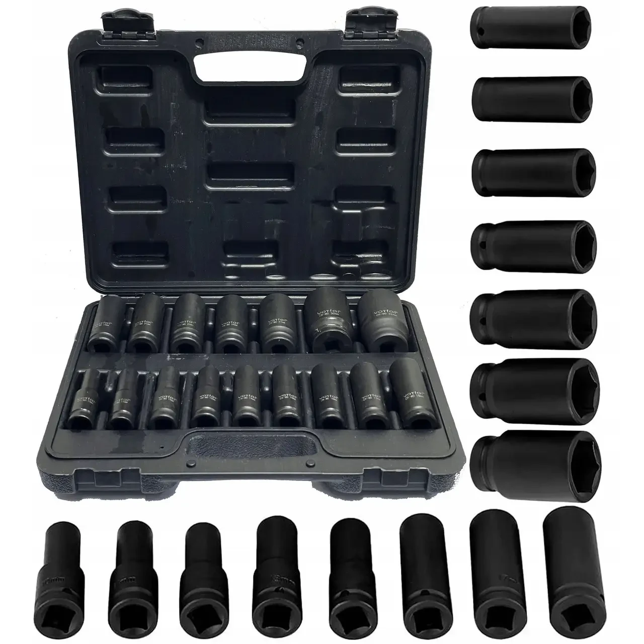 Набір ударних шестигранних головок 1/2" CR-MO 16 од. Vorfal VF08116, фото 1