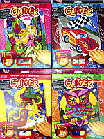 Набір для творч"DankoToys"Розмальовка з глітером РГН-01,02,03,04,05/02-01...05 205х260(20)