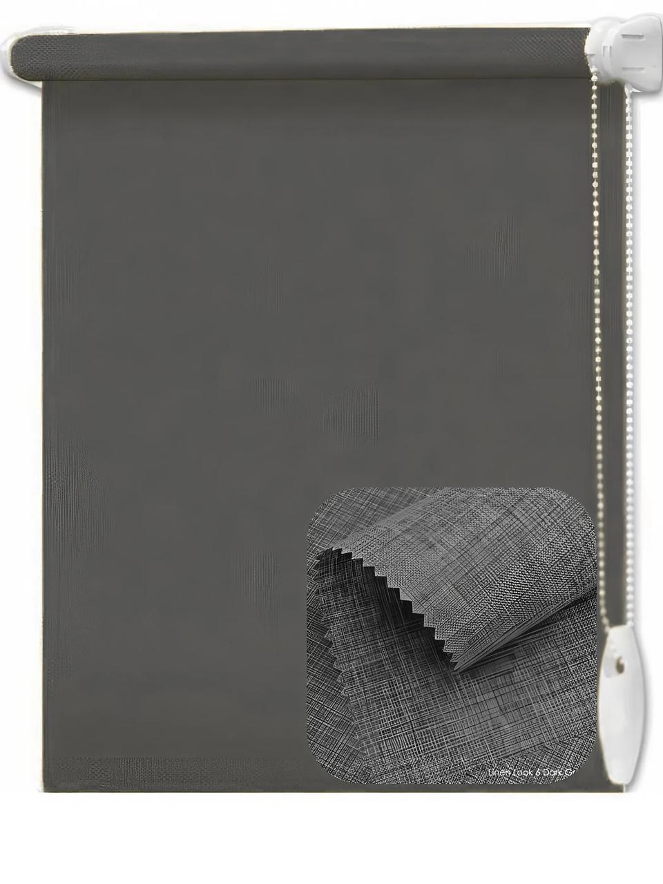 Тканинні ролети Linen look 6 dark grey