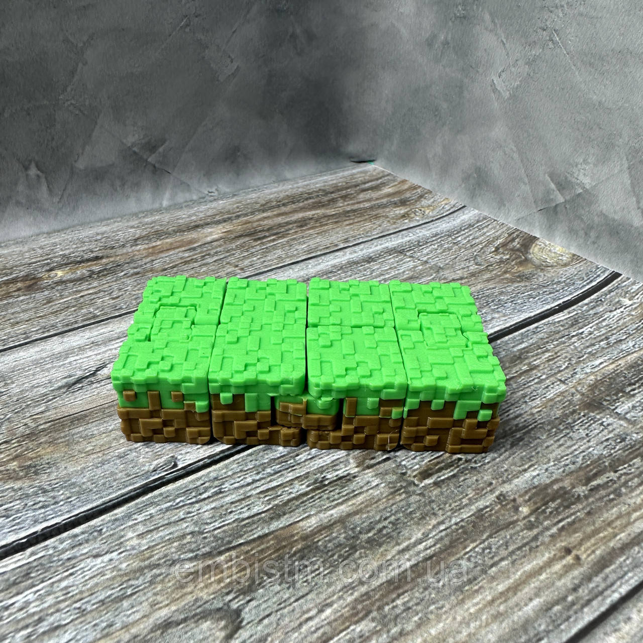 Нескінченний куб Антистрес Infinity Cube в стилі майнкрафт Minecraft Трава