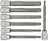 Набір довгих біт впресованих в головку TORX T25-T60 (CrV) 7 од. Vorfal V08404, фото 4