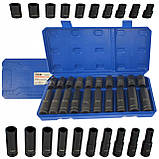 Набір довгих та коротких ударних головок 1/2" 10-19 мм S11029, фото 2