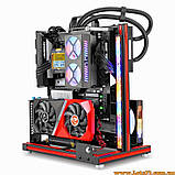 Алюмінієвий відкритий корпус open frame для комп’ютера материнських плат atx matx з горизонтальним кріпленням відеокарти, фото 4