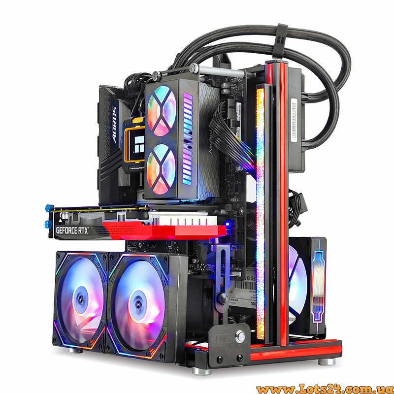 Алюмінієвий відкритий корпус open frame для комп’ютера материнських плат atx matx з горизонтальним кріпленням відеокарти