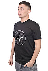 Футболка чоловіча Stone Island 25-ST503 чорна, фото 4
