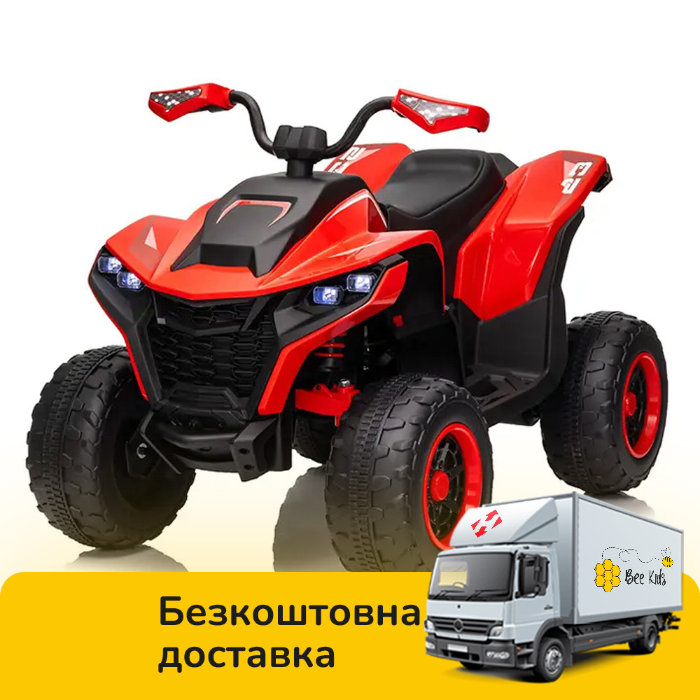 Квадроцикл дитячий (акум 24V7AH, 4 мотори 75W, пульт 2,4G, музика, світло) Bambi M 6128EBLR-3(24V) Червоний, фото 1