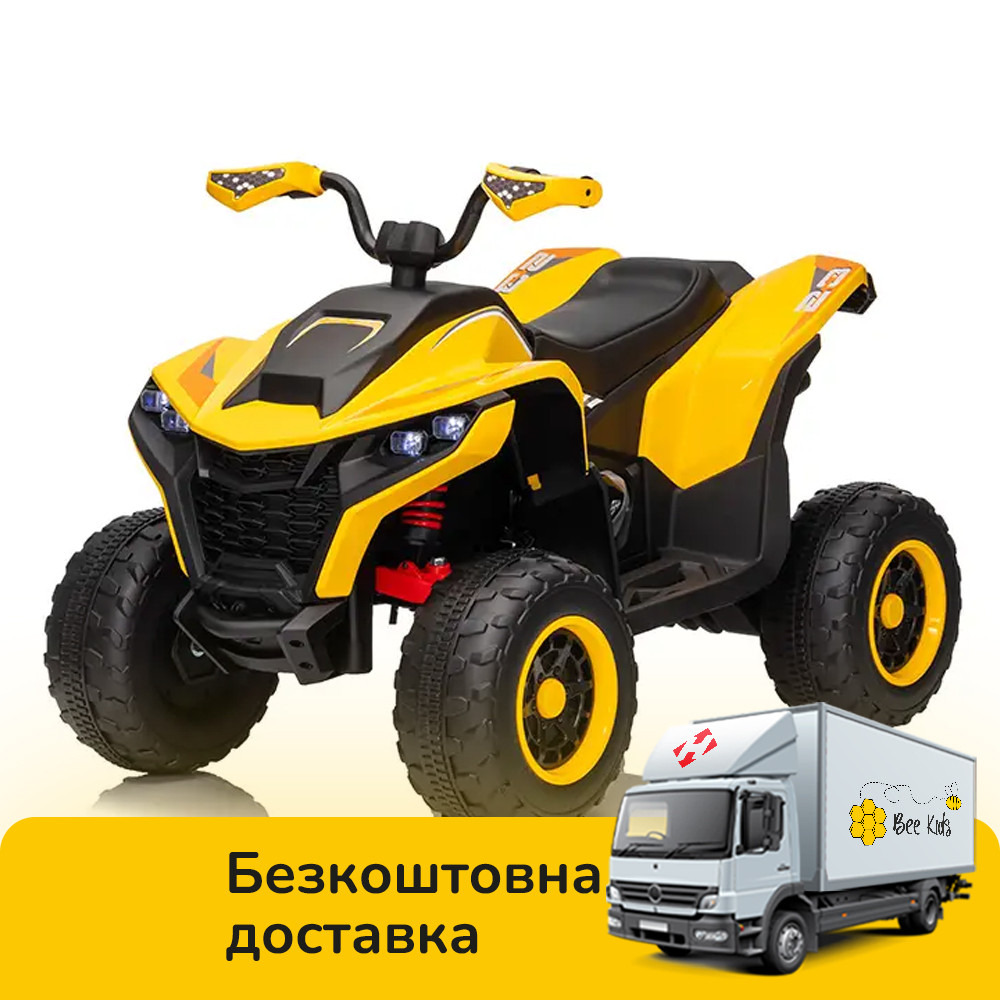 Квадроцикл дитячий (акум 24V7AH, 4 мотори 75W, пульт 2,4G, музика, світло) Bambi M 6128EBLR-6(24V) Жовтий, фото 1