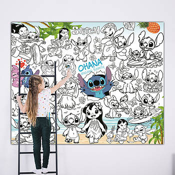 Розмальовка Стіч 120 х 150 см, Мега велика розмальовка, набір з фломастерами