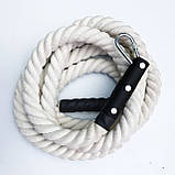 Канат для лазіння бавовняний з кріпленням карабін D- 40 мм від L-3M до -15M (білий), фото 2