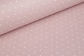 Ранфорс 240 см Горошки 3 мм на пудрово-рожевому