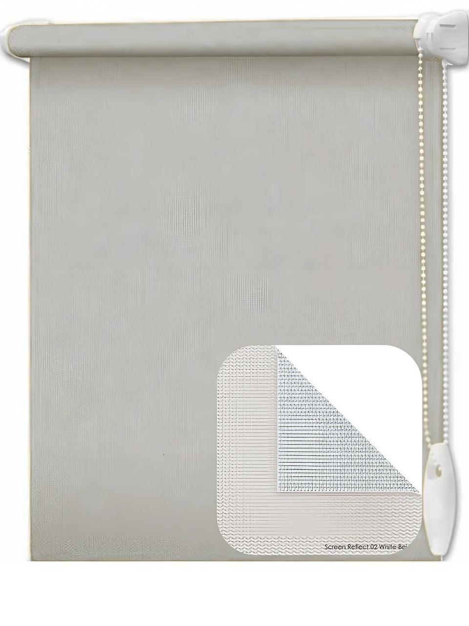 Тканинні ролети Screen reflect-02 white-beige-