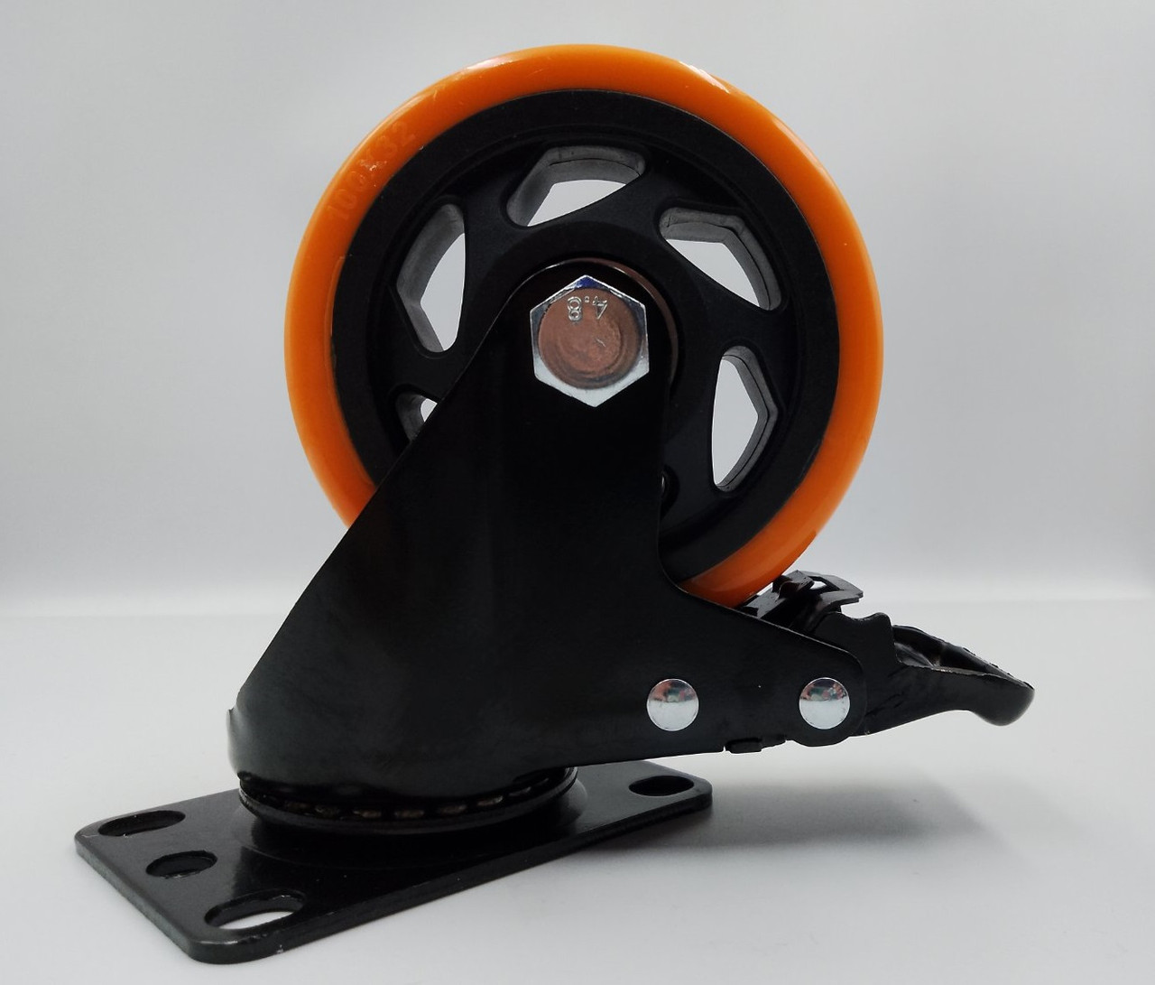 Колесо меблеве 100 мм поворотне з гальмом (100 кг)