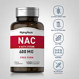 Відхаркуюче Piping Rock NAC N-Acetyl Cysteine 600 мг 100 капсул, фото 3