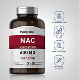 Відхаркуюче Piping Rock NAC N-Acetyl Cysteine 600 мг 250 капсул, фото 3