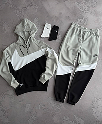 Спортивний костюм Nike Найк чорно-сірий худі штани з капюшоном чоловічий жіночий комплект двійка весна осінь