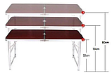 Стіл туристичний складаний для пікніка для риболовлі Коричневий (без стільців), фото 3