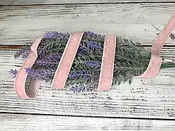 Стрічка оксамитова пудра. Ширина 1.5 см (за м)