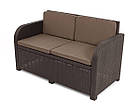 Набір садових меблів пластикових Keter "Georgia 3" (диван + 2 крісла + стіл) 17199879 коричневий, фото 2